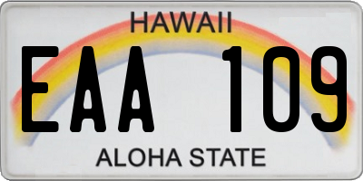 HI license plate EAA109