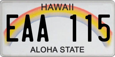 HI license plate EAA115