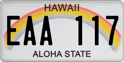 HI license plate EAA117
