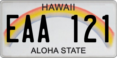 HI license plate EAA121