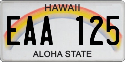 HI license plate EAA125