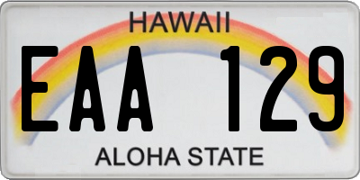 HI license plate EAA129