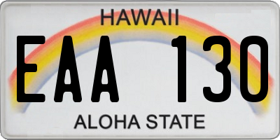 HI license plate EAA130