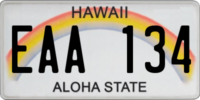 HI license plate EAA134