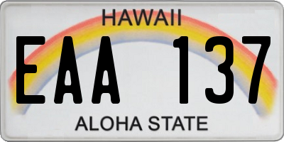 HI license plate EAA137