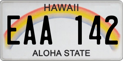 HI license plate EAA142