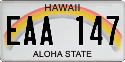 HI license plate EAA147