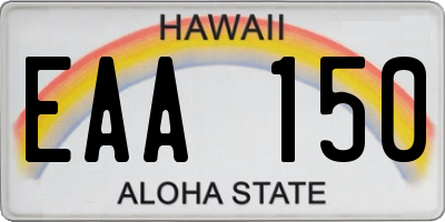 HI license plate EAA150