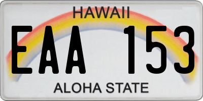 HI license plate EAA153