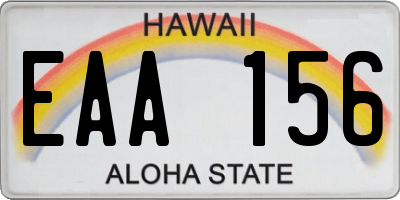 HI license plate EAA156