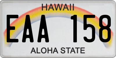 HI license plate EAA158