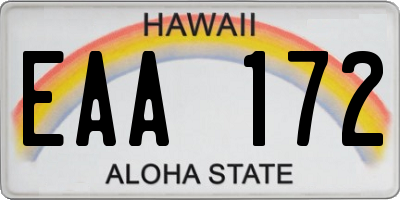 HI license plate EAA172