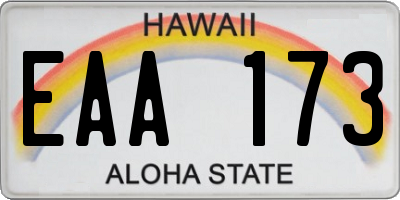 HI license plate EAA173