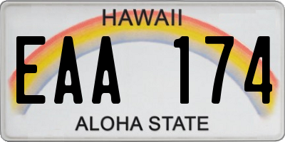 HI license plate EAA174