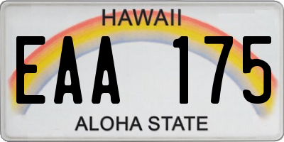 HI license plate EAA175