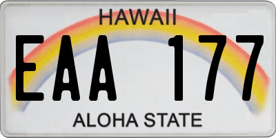 HI license plate EAA177