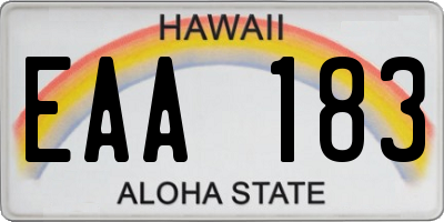 HI license plate EAA183