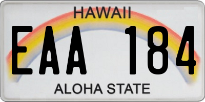 HI license plate EAA184