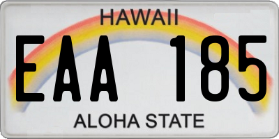 HI license plate EAA185