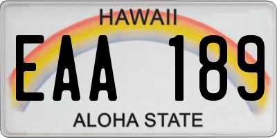 HI license plate EAA189