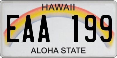 HI license plate EAA199