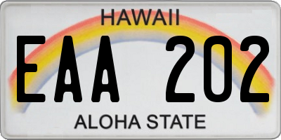 HI license plate EAA202