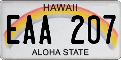 HI license plate EAA207
