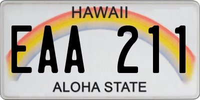 HI license plate EAA211