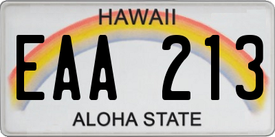 HI license plate EAA213