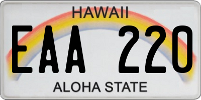 HI license plate EAA220