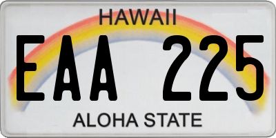 HI license plate EAA225