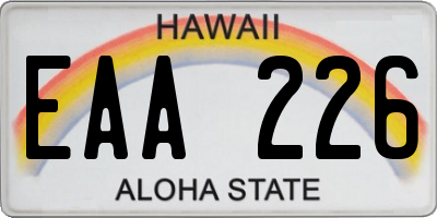 HI license plate EAA226