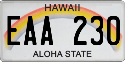 HI license plate EAA230