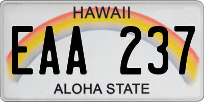 HI license plate EAA237