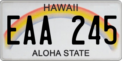 HI license plate EAA245