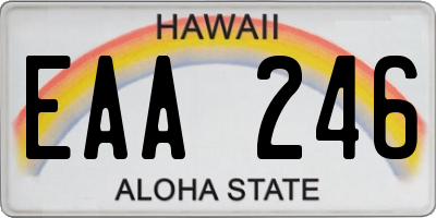 HI license plate EAA246