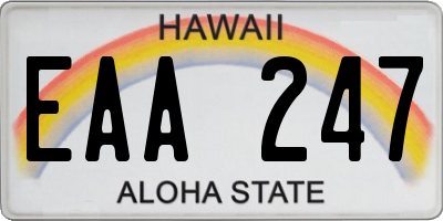 HI license plate EAA247