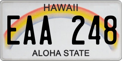 HI license plate EAA248