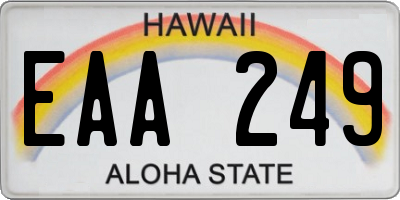 HI license plate EAA249