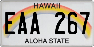 HI license plate EAA267