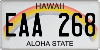 HI license plate EAA268