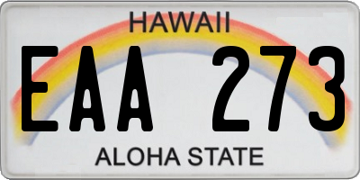 HI license plate EAA273