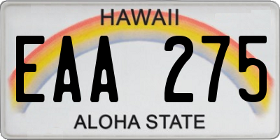 HI license plate EAA275