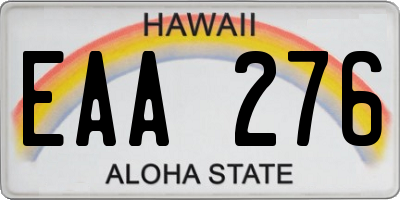 HI license plate EAA276