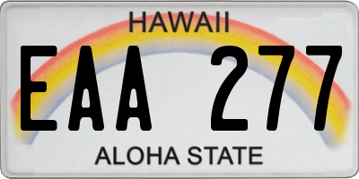 HI license plate EAA277