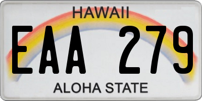 HI license plate EAA279