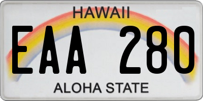 HI license plate EAA280