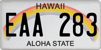 HI license plate EAA283