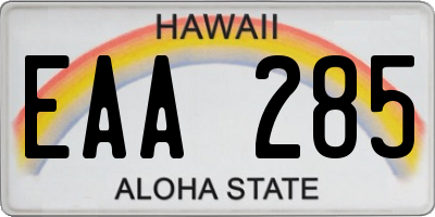 HI license plate EAA285