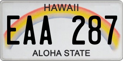 HI license plate EAA287